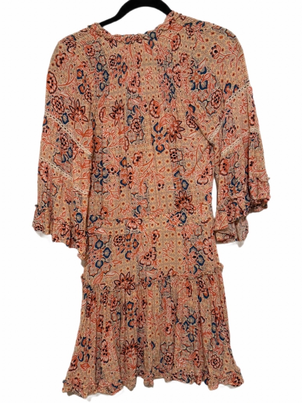 Dear John Cream and Blue Floral Print Dress - Picture 2 of 4